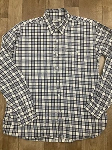 Camisa Oliver Spencer Para Hombre Azul Blanco Cuadro Algodón Mangas Largas con Botones Mediana - Imagen 1 de 12