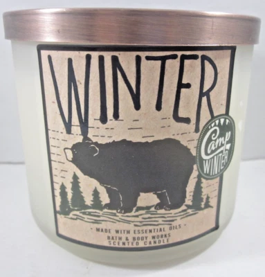 Bath & Body Works 3 mechas 14,5 oz vela etiqueta oso negro invierno Foto 1 de 4
