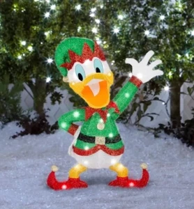 2.5' LED DONALD DUCK AS AN ELF Tinsel Yard Decoration - Picture 1 of 4