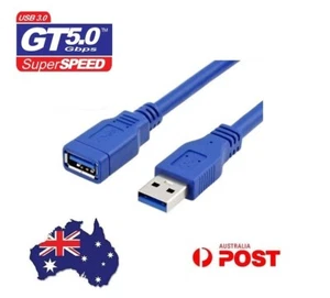 SuperSpeed USB 3.0 Male to Female Data Cable Extension Cord For PC Laptop Camera - Picture 1 of 12