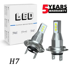 2x H7 Super Bright LED Headlight Bulbs 60000LM Kit High Low Beam 6500K White - Picture 1 of 13