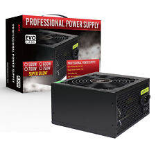 Evo Labs E-500BL 500W 120mm Black Silent Fan PSU UK Plug