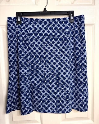 Falda de punto jersey elástico estampado geométrico azul marino/blanco Express talla L Foto 1 de 4