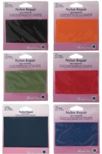 Hemline Nylon Adhésif Imperméable Réparation Patchs Manteaux Tentes Sacs - Picture 1 of 7