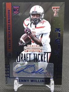 2015 Contenders Draft Picks Kenny Williams Season Ticket Auto RC #265 Texas Tech - Picture 1 of 2