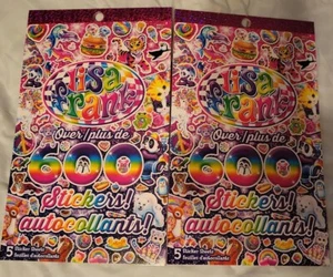 2er Set Lisa Frank Stickerbücher über 1200 insgesamt Sticker 10 Seiten insgesamt - E2 - Bild 1 von 1