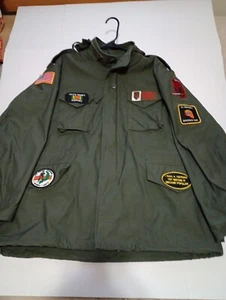 Vietnam Era Memorial Cold Weather Field Coat Large Patches Alpha Industries - Picture 1 of 14