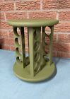 Olive Green Rotating Spice Rack 16 Hole Free Standing Wooden Ingredient Storage