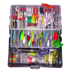 Pezlun Fishing Lures Freshwater Bait Tackle kit.Tackle Box Including Fishing Too - Picture 1 of 9