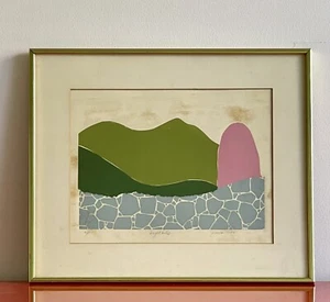 Paula Ross Abstract Signed Fine Art Graphic Serigraph Postmodern AS IS 80s 90s - Picture 1 of 7