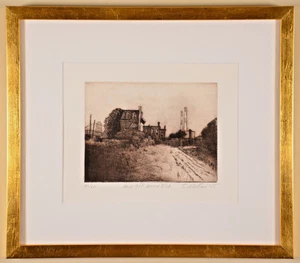 STEVEN WALKER Original Vintage Signed House Landscape Mezzotint Drypoint Etching - Picture 1 of 12