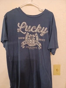 Vintage Lucky Brand Shirt Adult xLarge Blue Short Sleeve Cotton USA Western Mens - Picture 1 of 4
