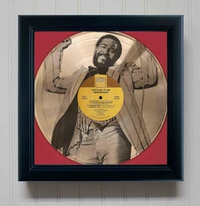 Marvin Gaye Let's Get It On Framed Gold Etched LP Shadowbox - Picture 1 of 4