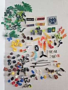 Lego Lot Haare Hüte Schlangen Pflanzen Affe Fisch Pizza Flammen Rucksack Weste Batman - Bild 1 von 14