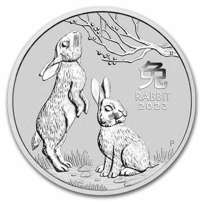 2023 Australia 2 oz Silver Lunar Rabbit BU Series III (In Capsule) - Image 1 of 4