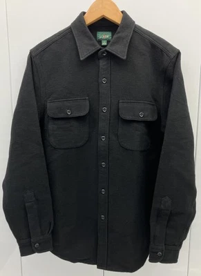 J Crew Shirt Mens Small Black Button Front Chamois Overshirt Two Pocket - Image 1 of 4