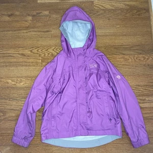 Mountain Hardwear Kids Girls Youth S Full Zip Rain Jacket Hooded Small Purple - Picture 1 of 10
