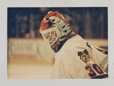 Ed Belfour #30 - Chicago Blackhawks - Type 1 Original Photo - 1990's NHL Hockey - Image 1 of 2