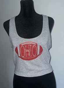 Ohio State Racerback Gray Tank Crop Top Size Large - Picture 1 of 8