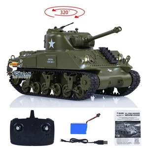 Hot Sale 1/30 Heng Long RC Battle Tank Sherman M4A3 2.4G Remote Control 3841-01 - Picture 1 of 11