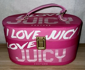 Juicy Couture Pink  Travel Makeup Cosmetic Train Case Bag - Picture 1 of 9