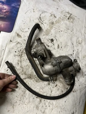 1990-1994 Mitsubishi Eclipse 1.8L engine coolant thermostat housing assembly W1 - Image 1 of 4