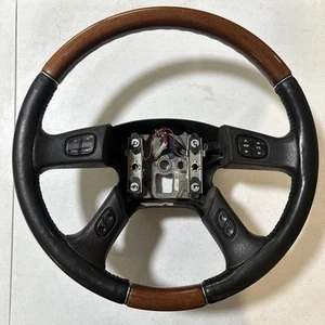 Chevrolet Tahoe Suburban Yukon Escalade Steering Wheel 03-06 Black Leather Wood - Picture 1 of 8