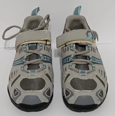 Sapato de Bicicleta Feminino Scott Sticki, Cinza e Azul EUA Tamanho 7.5,  - Imagem 1 de 4