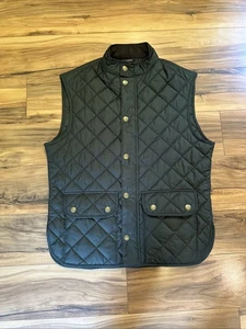 Barbour Vest Mens Large Green Lowerdale Slim Filt Quilted Gilet Full Zip Outdoor - Picture 1 of 15