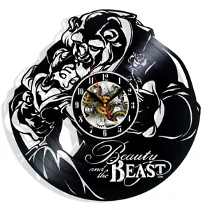 Die Schöne und das Biest Vinyl Wanduhr Geschenk Geburtstag Urlaub Kunst Zuhau... - Bild 1 von 5