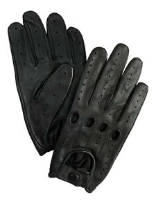 Men's Real Leather Driving Gloves Motorcycle Riding Costume Unlined Lightweight