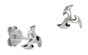 Lazar Celtic Triskele Ear Studs Silver Gothic Jewelry - New - Picture 1 of 1