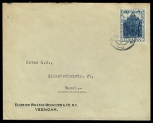 SG40 NETHERLANDS 1948 Cover to Switzerland 20c NVPH 503 attached - Picture 1 of 2