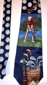 Klassische Krawatte 100 % Seide Tabasco Sauce Golfspieler Schlägerbälle - Bild 1 von 6