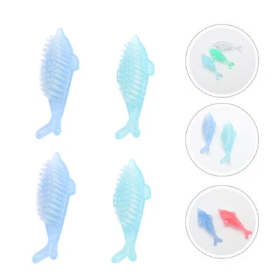  4 Pcs Nail Scrub Brush Fingernail Cleaner Dolphin Manicure Dust Cleaning - Image 1 of 4