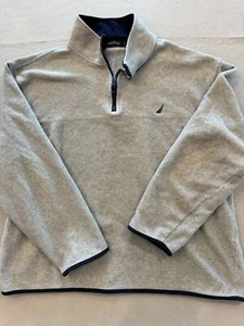 Nautica Sweatshirt Men's 2XL Gray Allover Fleece Pullover Layering - Picture 1 of 5
