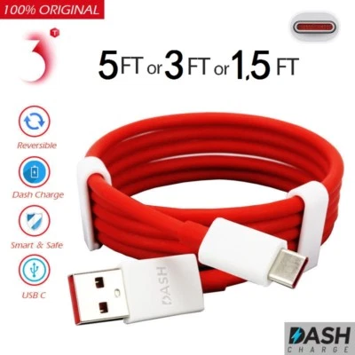 Cable de carga de tablero rápido USB tipo C OEM Oneplus 3 3T 5 5T 6T 5 pies 3 pies Foto 1 de 4