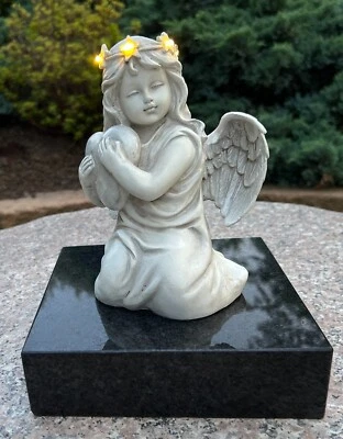 LED Engel Figur Dekofigur Schutzengel Grabdeko Grabschmuck Grabengel Dekoengel - Bild 1 von 4
