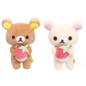 Rilakkuma & Korilakkuma Erdbeere Plüsch Figur Set 2x Original San-X Anime Manga - Picture 1 of 1