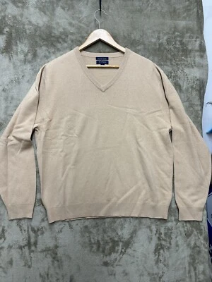 Suéter Club Room 100% Cachemira Fina Pullover Cuello en V Manga Larga Beige Hombres Grande Foto 1 de 4