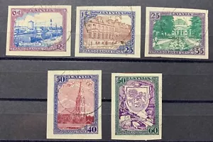 Latvia, Latvija, Sc B24-B28 imperf. ; Mi 107B-111B used/O RARE - Picture 1 of 3