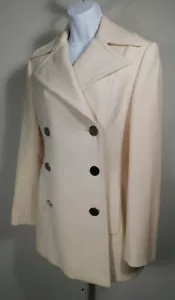 DOLCE & GABBANA cremefarbener doppelreihiger kurzer Wollmantel für Damen Gr. 42 - Bild 1 von 8