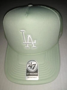 Los Angeles Dodgers 47 Marke Erwachsene Herren Druckknopflasche Trucker grün Schaumstoff Kappe neu mit Etikett - Bild 1 von 5