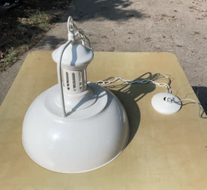 16 Inch Industrial Metal Barn Hanging Lamp Warehouse Ceiling Light Fixture White - Picture 1 of 6