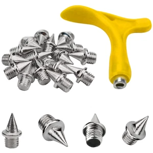 Picos de oruga de acero inoxidable de 1/4 de pulgada para hombres de repuesto con llave 48 piezas - Imagen 1 de 7
