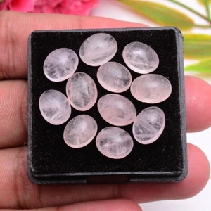 11 Pcs Natural Pink Morganite 9mm-11mm Oval Cabochon Untreated Loose Gemstones - Picture 1 of 9
