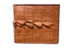 Brand New. CROCODILE Skin Wallet. Exotic. Bi-fold. Men's Tan. - Picture 1 of 8