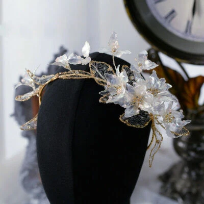 Bridal Headbands Gold Brides Hairbands Tiaras Wedding Crystal Hair Accessories - Image 1 of 4