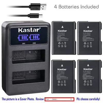 Cargador doble LCD de batería Kastar para cargador Nikon EN-EL14 EN-EL14 y MH-24 MH24 Foto 1 de 4