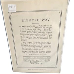 Anuncio de Packard Six Right of Way 1916 vintage - Imagen 1 de 4